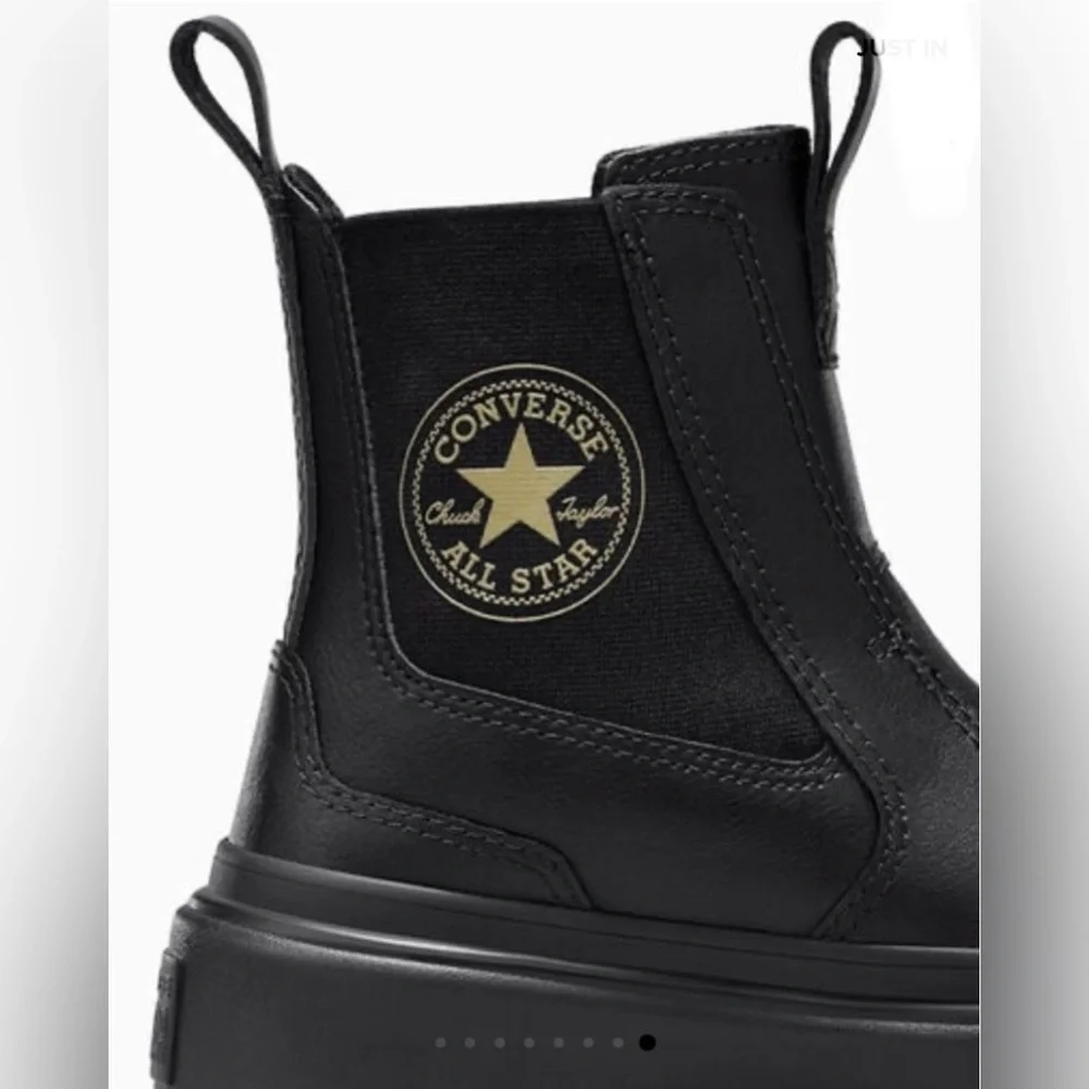 Converse Chuck Taylor All Star Lugged Chelsea Little Girl 3 Black Leather Boot